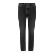 Zwart en Wit Logo Print Jeans Palm Angels , Black , Heren