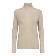 Rollneck Gebreide Trui Cement MOS Mosh , Beige , Dames