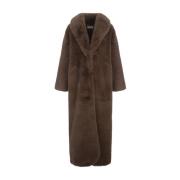 Bruine Faux Fur Lange Jas Juweel Giuseppe Di Morabito , Brown , Dames