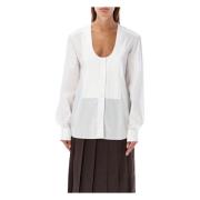 Witte Pintuck Bib Shirt JW Anderson , White , Dames