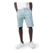 Turquoise Linnen Shorts met Rits Sluiting Antony Morato , Blue , Heren