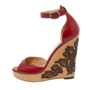 Pre-owned Leather sandals Valentino Vintage , Red , Dames