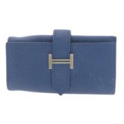 Pre-owned Leather key-holders Hermès Vintage , Blue , Dames