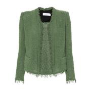 Groene Bouclé Frayed Edge Jas IRO , Green , Dames