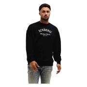 Milano Logo Sweater Zwart Heren Iceberg , Black , Heren