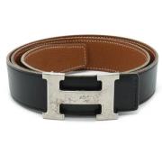 Pre-owned Leather belts Hermès Vintage , Black , Dames