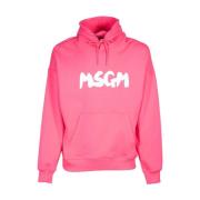 Fuchsia Borstel Hoodie Msgm , Pink , Heren