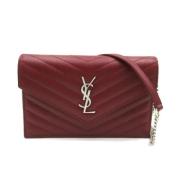 Pre-owned Leather shoulder-bags Yves Saint Laurent Vintage , Red , Dam...