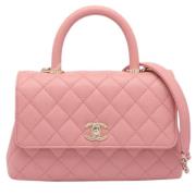 Pre-owned Leather chanel-bags Chanel Vintage , Pink , Dames