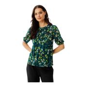 Groene Grazia Blouse met Pofmouwen IN Front , Multicolor , Dames