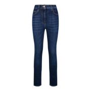 Blauwe Skinny Stretch Jeans met Gouden Details Elisabetta Franchi , Bl...