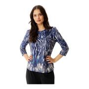 Marcia Blouse 3/4 Mouw Blauw IN Front , Multicolor , Dames