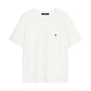 Witte Katoenen T-shirt met Vlinder Logo Max Mara Weekend , White , Dam...