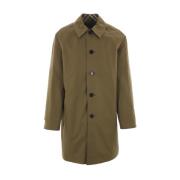 Reversible Trench Coat Check Print Burberry , Green , Heren