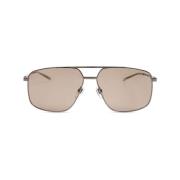 Metallic Bruine Zonnebril Gucci , Gray , Dames