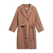 Dubbele wollen jas met kimonomouwen Max Mara , Beige , Dames