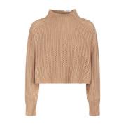 Beige Openwork Rib Sweater Max Mara , Brown , Dames