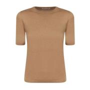 Zijde Kasjmier Crew-Neck Sweater Max Mara , Brown , Dames