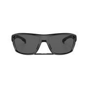 Zwarte Rechthoekige Zonnebril met Grijze Tint Oakley , Black , Unisex