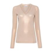 Luxe Katoenmix T-shirts en Polos Brunello Cucinelli , Beige , Dames