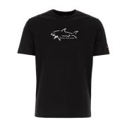 Casual Katoenen T-Shirt Paul & Shark , Black , Heren