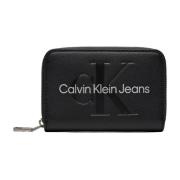 Zwarte Print Ritsportemonnee Calvin Klein Jeans , Black , Dames