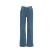 Nilda Jeans met Logo Details Baum und Pferdgarten , Blue , Dames