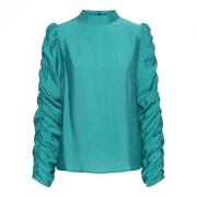 Groene Top met Opstaande Kraag &Co Woman , Green , Dames