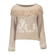 Beige Trui Lange Mouwen voor Dames Blugirl , Beige , Dames