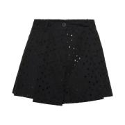 Zwarte Katoenmix Shorts Semicouture , Black , Dames