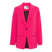 Lange Roze Blazer met Details &Co Woman , Pink , Dames