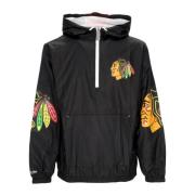 Chicago Blackhawks Windbreaker Anorak Mitchell & Ness , Black , Heren