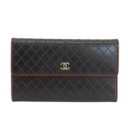 Pre-owned Leather wallets Chanel Vintage , Black , Dames