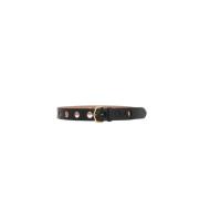 Zwart geperforeerde polka dot leren riem Alaïa , Black , Dames