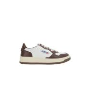 Witte en bruine lage sneakers Autry , Brown , Heren