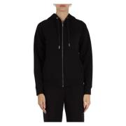 Hoodie met rits in katoenmix Armani Exchange , Black , Dames