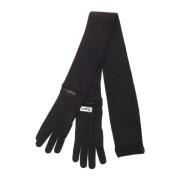 Zwarte Wollen Sjaal met Handschoendetail Vivetta , Black , Dames