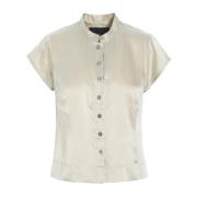 Zijden Ivoor Shirt Shiruku Stijl Bitte Kai Rand , Beige , Dames