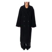 Oversized Wol Borneo Jas Zwart Loulou Studio , Black , Dames