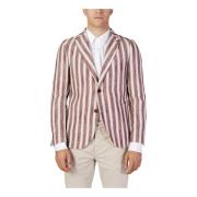 Gestreepte Bordeaux Knoop Blazer Lente/Zomer Mulish , Multicolor , Her...