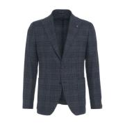 Blauwe Blazer Aw24 Herenmode Tagliatore , Blue , Heren