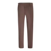 Bruine Wol Straight Leg Broek PT Torino , Brown , Heren