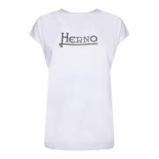 Wit T-shirt Klassieke Ronde Hals Herno , White , Dames