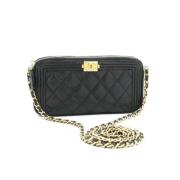 Pre-owned Leather chanel-bags Chanel Vintage , Black , Dames