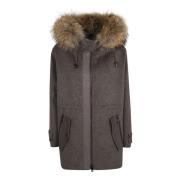 Parka Jas met Bontkraag en Vulling P.a.r.o.s.h. , Brown , Dames