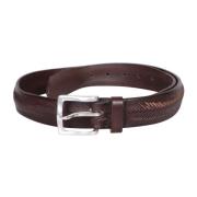 Luxe Bruin Leren Riem Orciani , Brown , Heren