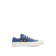 Blauwe Canvas Lage-Top Hart Sneakers Comme des Garçons Play , Blue , H...