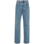 Indigo Blauwe Denim Jeans Gucci , Blue , Dames