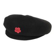 Zwarte wollen baret met Boke bloemenborduursel Kenzo , Black , Heren