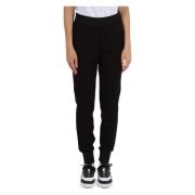 Sportieve Viscose Broek met Strass Logo Armani Exchange , Black , Dame...